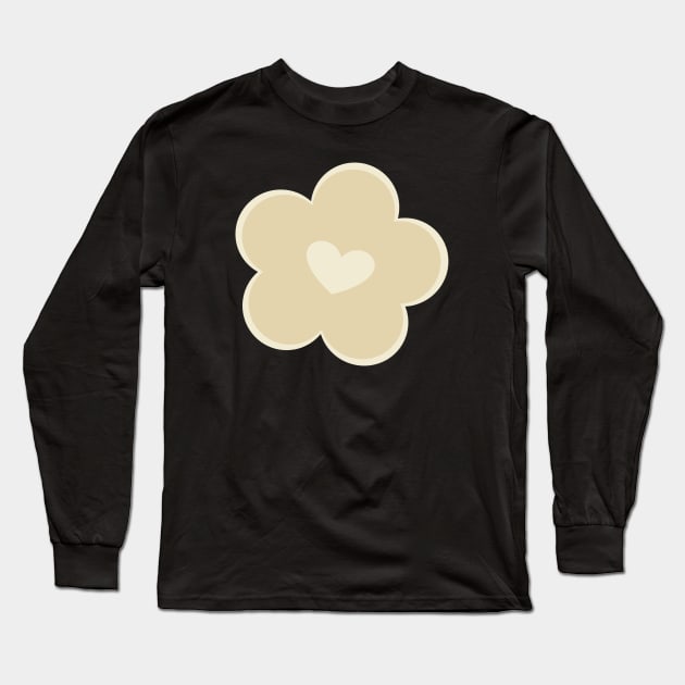 Cream coloured flower Long Sleeve T-Shirt by Funky Flower Girl